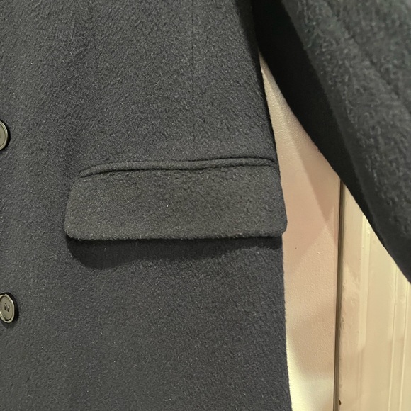 Nino Cerruti Navy Blue Double Breasted Cashmere Wool Blend Coat Sz. 44R - Picture 4 of 17
